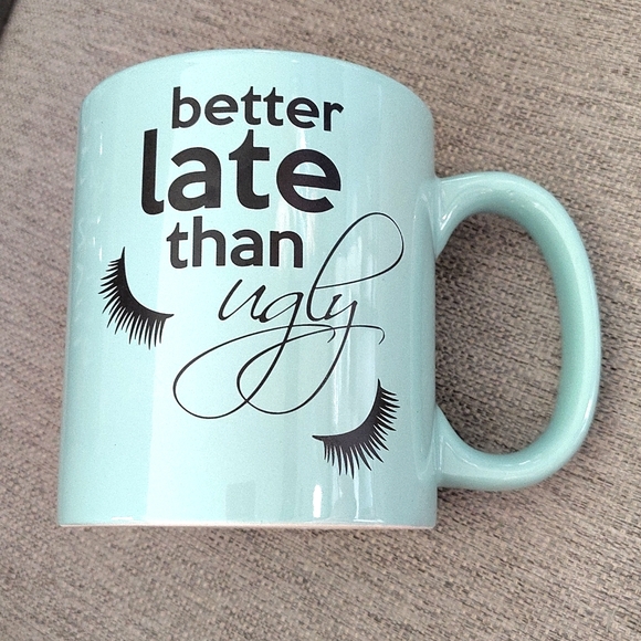 ๐ 2 Piece "Better Late Than Ugly" Gift Set. Mug and Makeup Bag - Picture 2 of 11